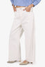 Frame White Denim Le Jane Wide Leg Jeans Size 30
