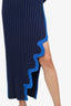 PH5 Navy Aster Wavy Rib-Knit Midi Dress Size M