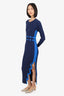 PH5 Navy Aster Wavy Rib-Knit Midi Dress Size M
