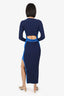 PH5 Navy Aster Wavy Rib-Knit Midi Dress Size M
