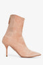 Aquazzura Pink Suede Heeled Boots Size 36.5