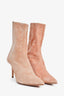 Aquazzura Pink Suede Heeled Boots Size 36.5