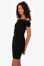 Alice + Olivia Black Off-The Shoulder Mini Dress Size 4