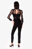Self-Portrait Black Lace Panelled Hall Jumpsuit Size 2