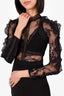 Self-Portrait Black Lace Panelled Hall Jumpsuit Size 2