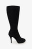 Louis Vuitton Black Suede LV Heeled Boots Size 38