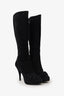 Louis Vuitton Black Suede LV Heeled Boots Size 38