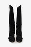 Louis Vuitton Black Suede LV Heeled Boots Size 38