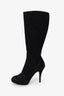 Louis Vuitton Black Suede LV Heeled Boots Size 38