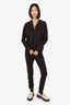 Louis Vuitton Brown Cashmere/Silk LV Hoodie With Track Pants Set Size M