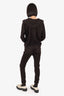 Louis Vuitton Brown Cashmere/Silk LV Hoodie With Track Pants Set Size M