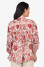 Zimmermann Red/White Vitali Floral Ramie Blouse Size 1