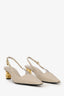 Givenchy Taupe Leather G Cube Slingback Heels Size 37.5