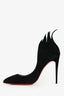Christian Louboutin Black Suede Victorina Flame Pumps Size 36.5