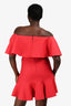Valentino Red Ruffled Off Shoulder Mini Dress Size 6