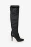 Jimmy Choo Black Leather Over The Knee Boots Size 36.5