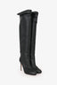 Jimmy Choo Black Leather Over The Knee Boots Size 36.5