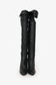 Jimmy Choo Black Leather Over The Knee Boots Size 36.5