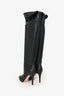 Jimmy Choo Black Leather Over The Knee Boots Size 36.5