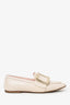 Roger Vivier Cream Leather Buckle Loafer Size 37