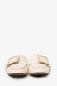 Roger Vivier Cream Leather Buckle Loafer Size 37