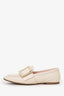 Roger Vivier Cream Leather Buckle Loafer Size 37