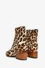 Alexander Wang Pony Hair Leopard Print Ankle Boots Size 38