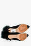Jimmy Choo Black Suede Green Fur Trimmed Booties Size 38