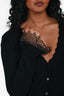Blumarine Black Wool Lace Trimmed Cardigan Size 42
