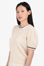 Frame Cream Cashmere Puff Sweater Top Size L