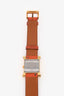 Hermès Orange Leather Heure H Double Tour Watch