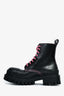 Balenciaga Black/Pink Leather 'Strike' Combat Boots Size 36