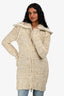 D&G Cream/Gold Wool/Mohair Chunky Knit Long Cardigan Size XS