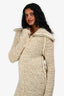 D&G Cream/Gold Wool/Mohair Chunky Knit Long Cardigan Size XS
