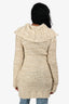 D&G Cream/Gold Wool/Mohair Chunky Knit Long Cardigan Size XS