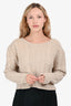 3.1 Phillip Lim Cream Merino/Cashmere Cable Knit Crop Sweater Size S