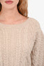 3.1 Phillip Lim Cream Merino/Cashmere Cable Knit Crop Sweater Size S