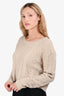 3.1 Phillip Lim Cream Merino/Cashmere Cable Knit Crop Sweater Size S