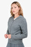 Brunello Cucinelli Grey Sequinned Cashmere/Silk Hooded Cardigan Size XS