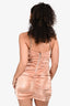 Area Rose Gold Shimmer Crystal Strap Mini Dress Size M