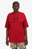 Balenciaga Red Cotton Logo T-Shirt Size M Mens