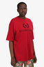 Balenciaga Red Cotton Logo T-Shirt Size M Mens