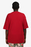 Balenciaga Red Cotton Logo T-Shirt Size M Mens