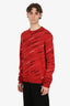 Balenciaga Red Virgin Wool All-Over Logo Sweater Size M Mens