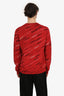 Balenciaga Red Virgin Wool All-Over Logo Sweater Size M Mens