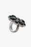 Pre-Loved Chanel™ Black Resin 'CC' Flower Ring