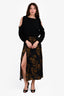 Reformation Navy/Brown Floral Print Midi Skirt Size 8