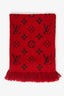 Louis Vuitton Red Wool/Silk Monogram Scarf