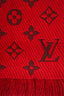 Louis Vuitton Red Wool/Silk Monogram Scarf