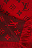 Louis Vuitton Red Wool/Silk Monogram Scarf